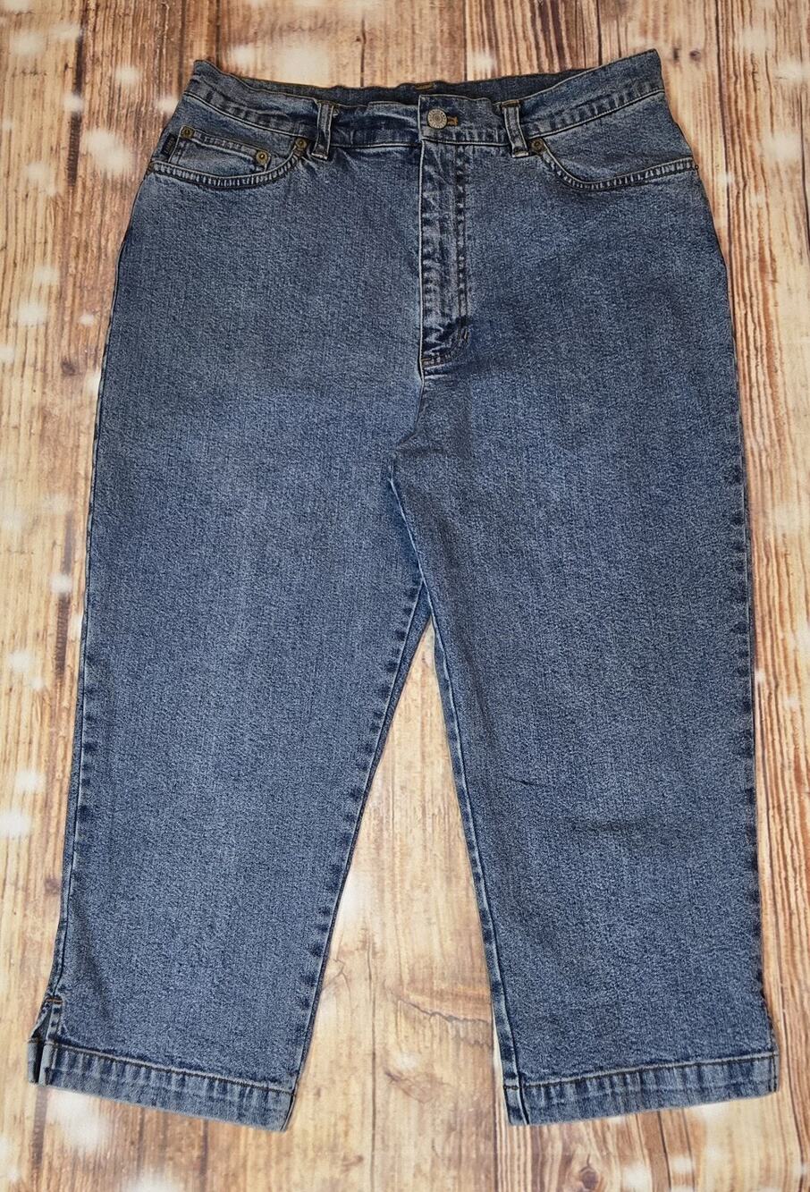 Ralph Lauren Jeans Co Womens sz 12P Jeans Blue Denim Medium Wash Capri High Rise